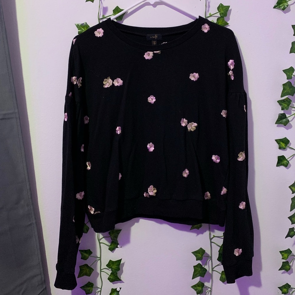 SOLD Black Embroidered Sweater